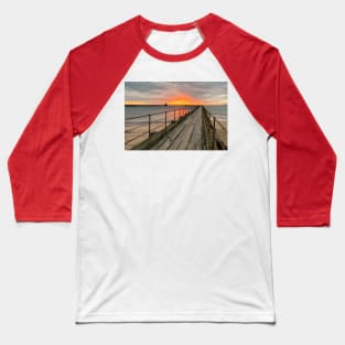 Sunrise over the Old Wooden Pier Baseball T-Shirt